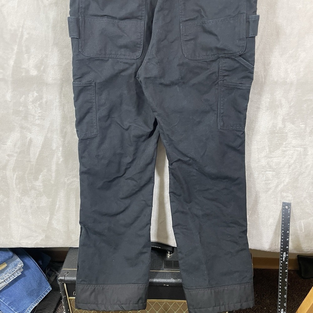 Carhartt Women XL Relaxed Fit Washed Duck Insulated Bib Overall Black 104049 BLK - Picture 7 of 10